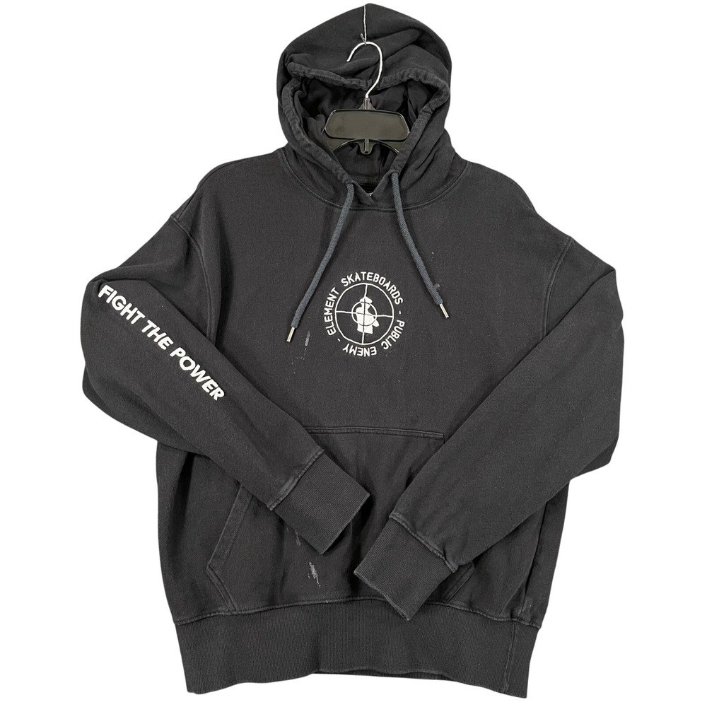 Element Public Enemy Hoodie Men M Fight The Power Graphic Black Skateboard Skate